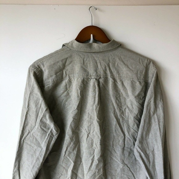 Frank & Oak Shirt Mens XLarge The Jasper Gray Button Up Long Sleeve Pockets - Picture 8 of 11